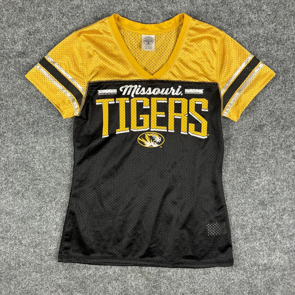 Rivalry Threads Women's S Missouri Tigers Mesh Jersey V-Neck Short Sleeve‎
